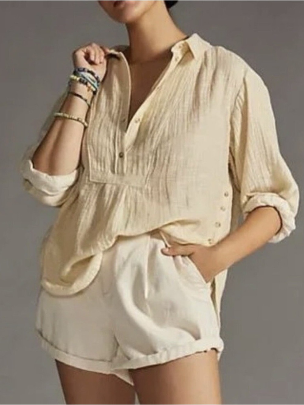 Anthropologie Henley popover shirt